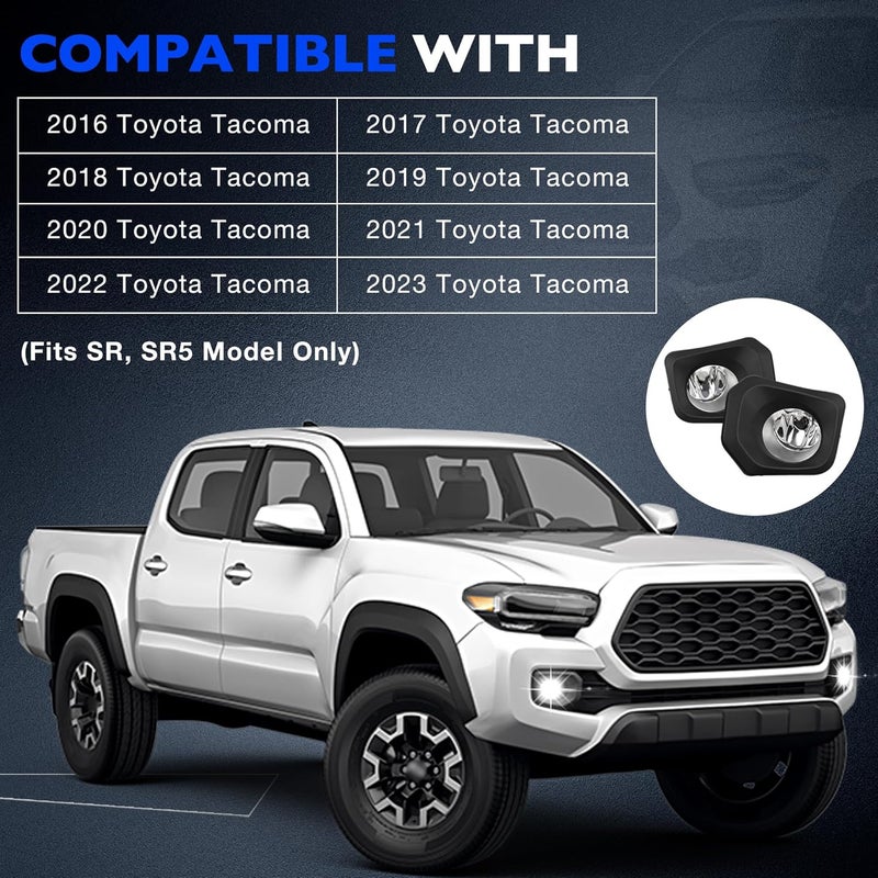 Misakomo Fog Lights - Front Fog Lamps Assembly Compatible with Toyota Tacoma SR SR5 Pickup Truck 2016-2023 - Fog Lamp Kit Replacement for 8122002160, 8121002160, TO2592129, and TO2593129 - Image 3